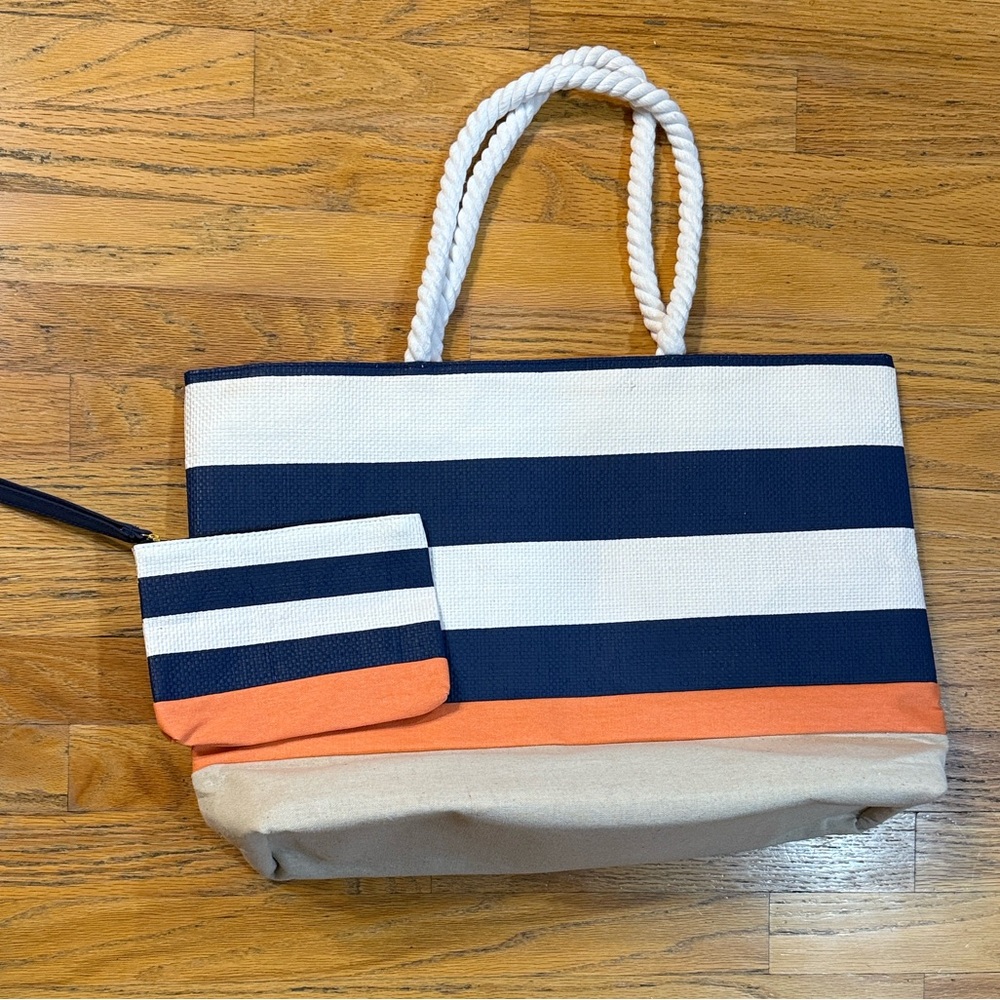 NEW Striped Tote Bag Set